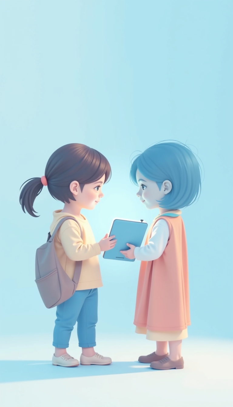 Children using Helli app on a tablet